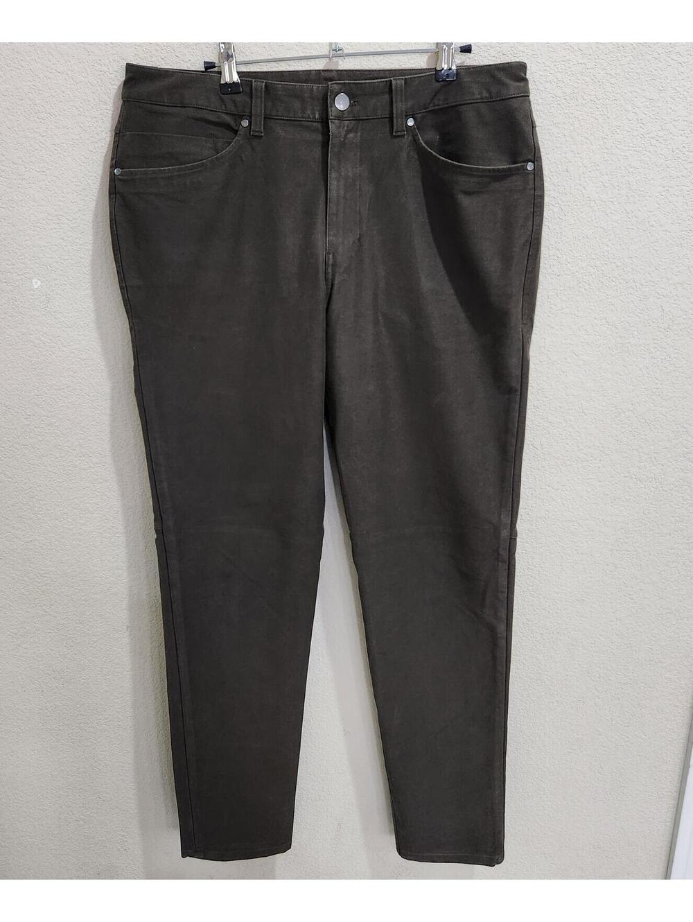 Lululemon ABC Canvass Commissioned Pants Stretch Chino 34x32 Mens Olive Green